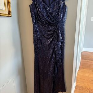 Elegant Navy Sequin Dress